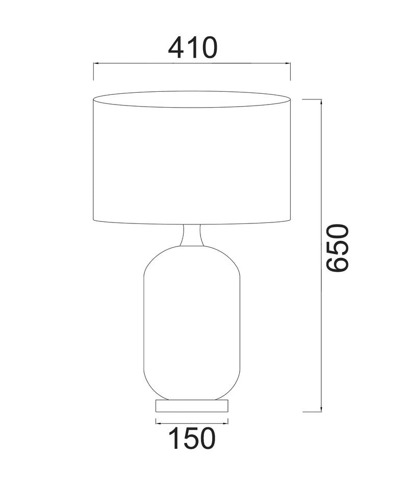 CLA LUSSO: Interior Drum Shade Ceramic Base with Antique Brass Highlight Table Lamp Black- LUSSO-T1, LUSSO-T2