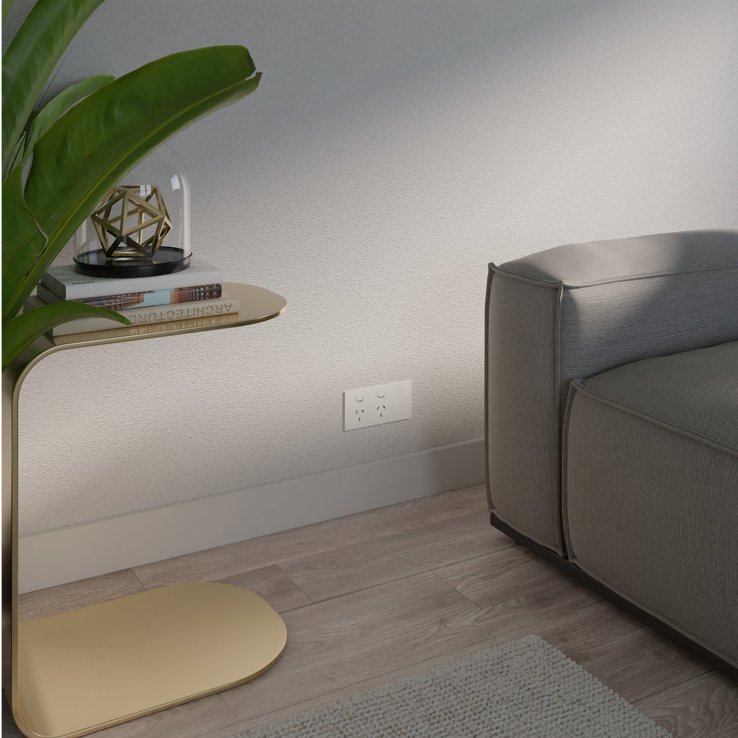 Clipsal Double Switch Power Point, Clipsal Solis, Horizontal Mount Matt Black/ Matt White 230V-240V- 1025-ZB, 1025-ZW