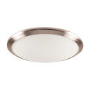 Domus 1/2xE27 Round Trim / Opal Glass Ceiling Light Satin Chrome 240V IP20 - Lummax LM-098 (Clearance)