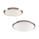 Domus 1/2xE27 Round Trim / Opal Glass Ceiling Light Satin Chrome 240V IP20 - Lummax LM-098 (Clearance)