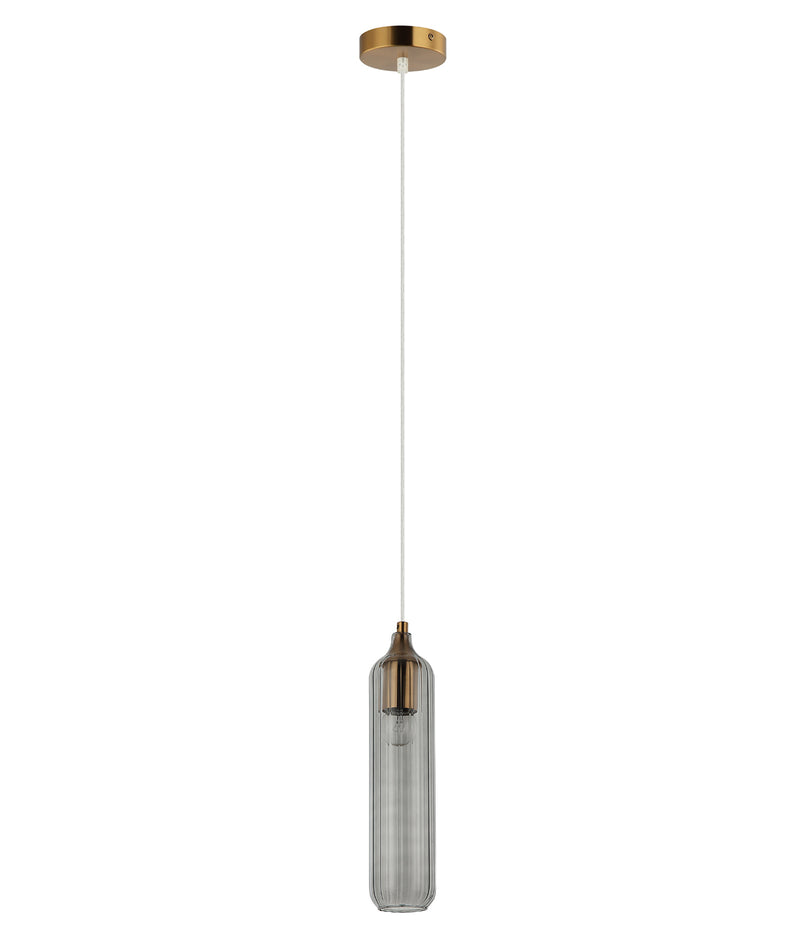 CLA MANGA1: Cylinder Glass Interior Pendant Smokey Black 220-240V - MANGA1 - CLA Lighting