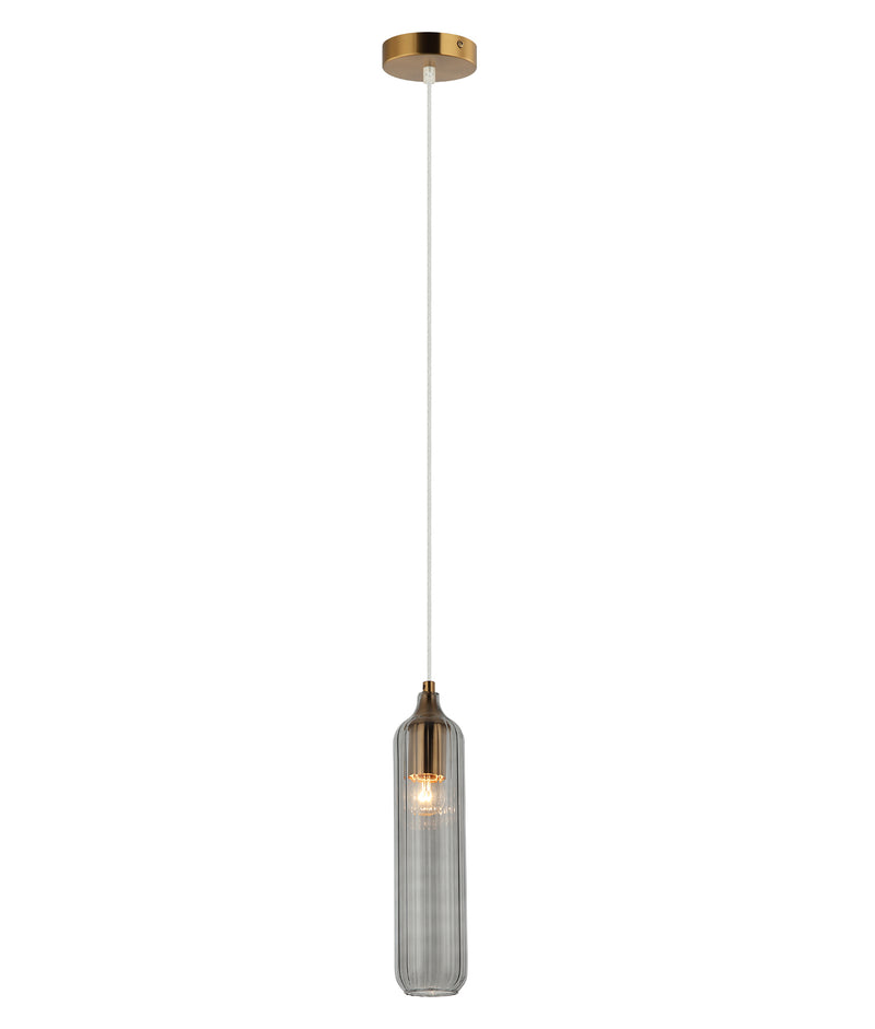 CLA MANGA1: Cylinder Glass Interior Pendant Smokey Black 220-240V - MANGA1 - CLA Lighting