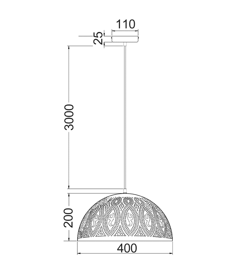 CLA MARRAKESH: Bohemian Dome Shape LED Interior Pendants White 220-240V - MARRAKESH08 - CLA Lighting