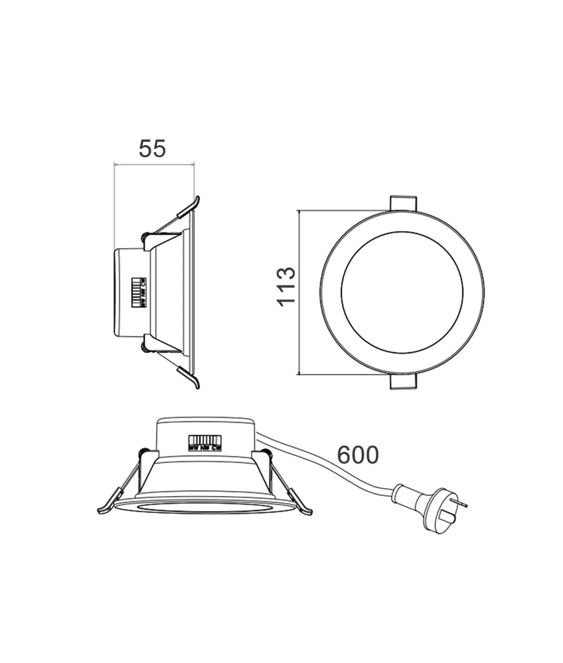 CLA NOVADLUX01A: Changeable Faceplate(via clip), Dimmable Recessed LED Downlight Tri - Antique Brass / Matt Black 220-240V IP44 - NOVADLUX01A, NOVADBLK01A, NOVADBR01A - CLA Lighting