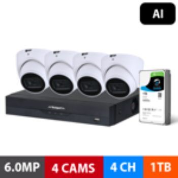G Series 4 Camera 6.0MP AI Surveillance Kit (Fixed, 1TB) NVRKIT-G461-4C