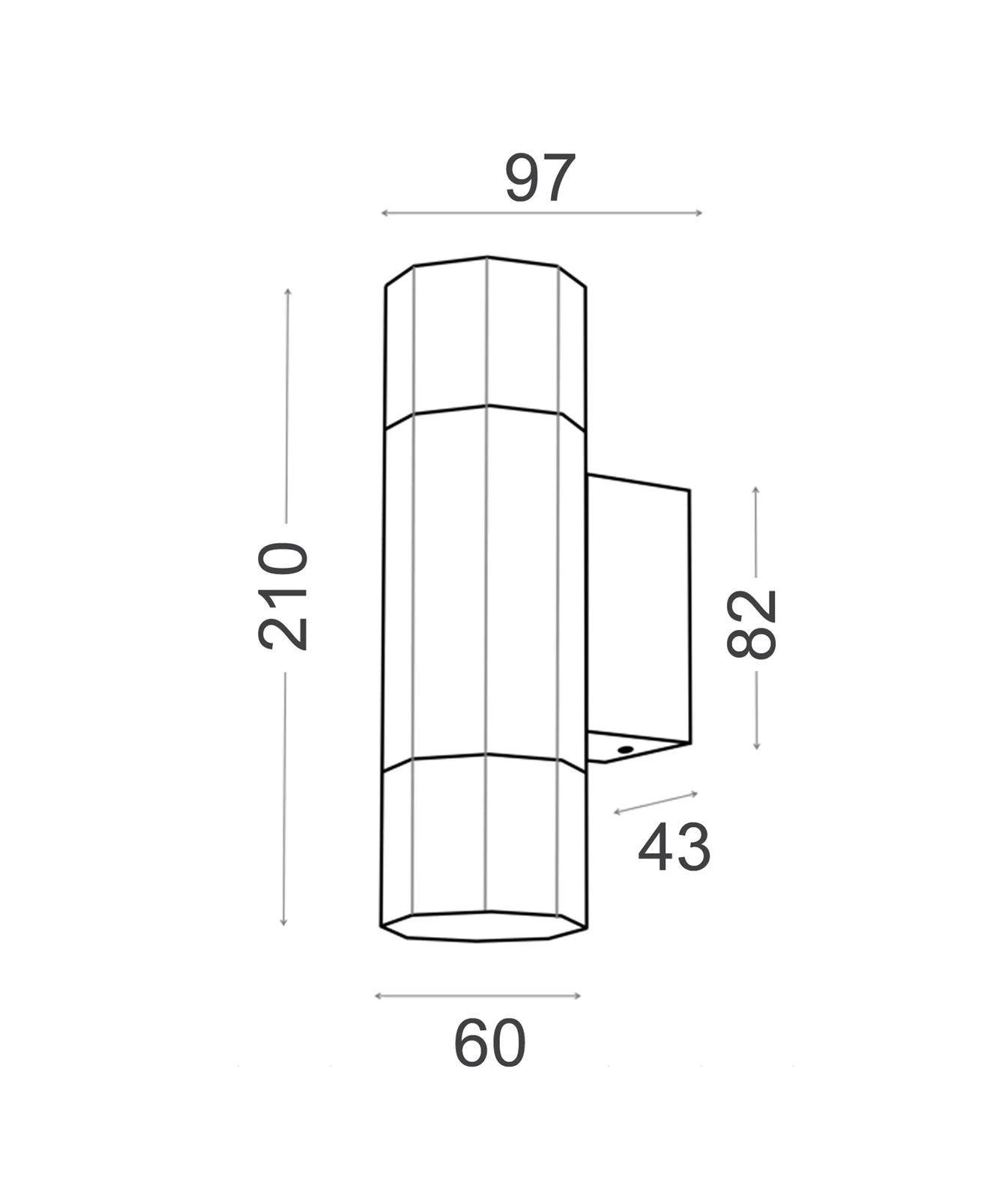 CLA OCTO: GU10 Octagonal Up/Down Exterior Wall Pillar Lights Black/ White/ Aged Brass 265V IP65- OCTO