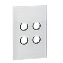 Clipsal Glass Fascia, C-Bus Control and Management System, 4 Gang, Saturn Series, Rectangular Pure White- 5084F-PW
