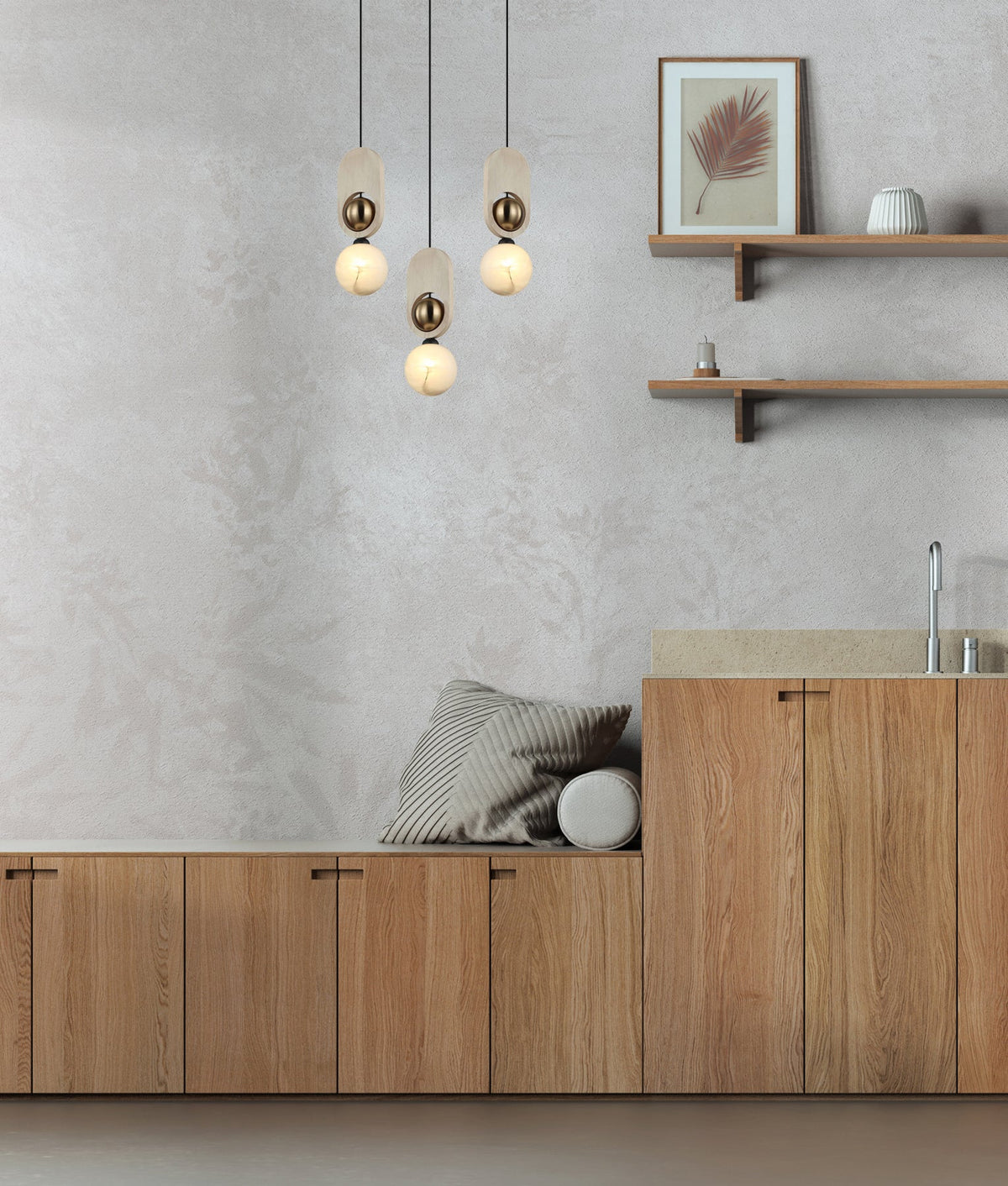 CLA PALTA natural wood pendant in an interior