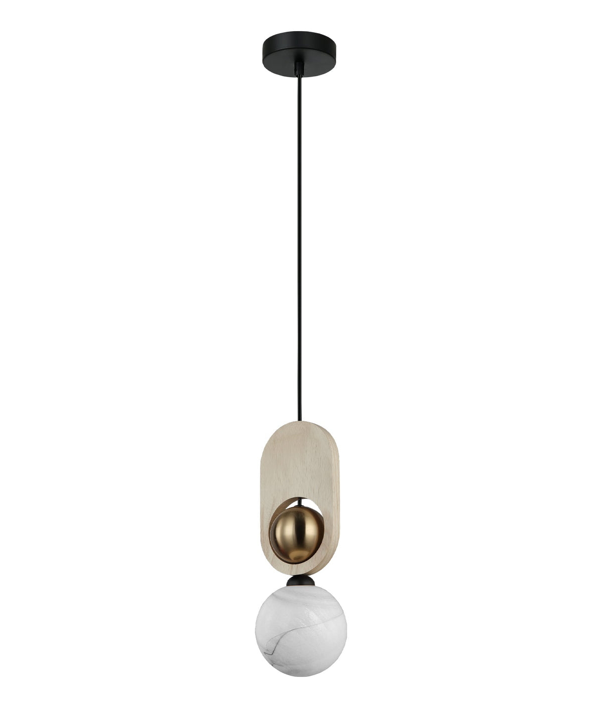 CLA PALTA1 natural wood pendant on white background