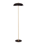 CLA PARAGUAS: Interior Dome Shade with Brass Rod Floor Lamp Black- PARAGUAS-F1