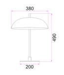 CLA PARAGUAS: Interior Dome Shade with Brass Rod Table Lamp Black - PARAGUAS-T1