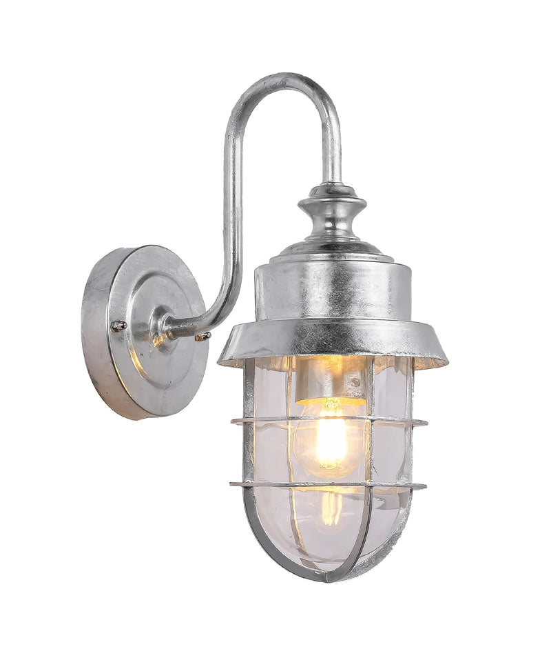 CLA PAROL: Cylinder Brush Glass with Cage Exterior Wall Lights Matt Black / Matt White / Copper / Brass / Galvanized / Aluminium / Stainless Steel 220-240V IP44 - PAROL