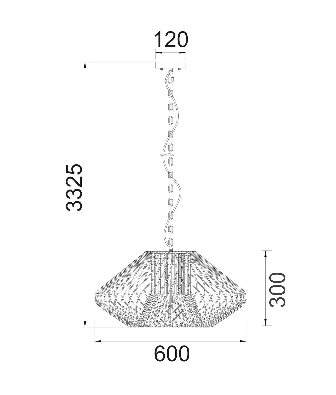 CLA PARRILLA: Oval Cage Iron 600mm Interior Pendants Matt Black/ Antique Brass 240V- PARILLA3,  PARILLA4