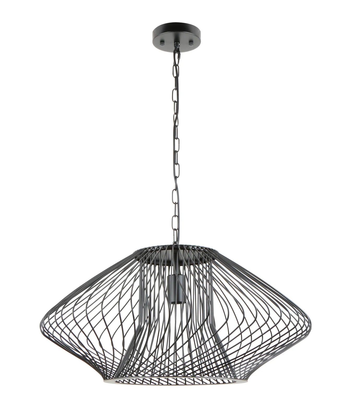 CLA PARRILLA: Oval Cage Iron 600mm Interior Pendants Matt Black/ Antique Brass 240V- PARILLA3,  PARILLA4