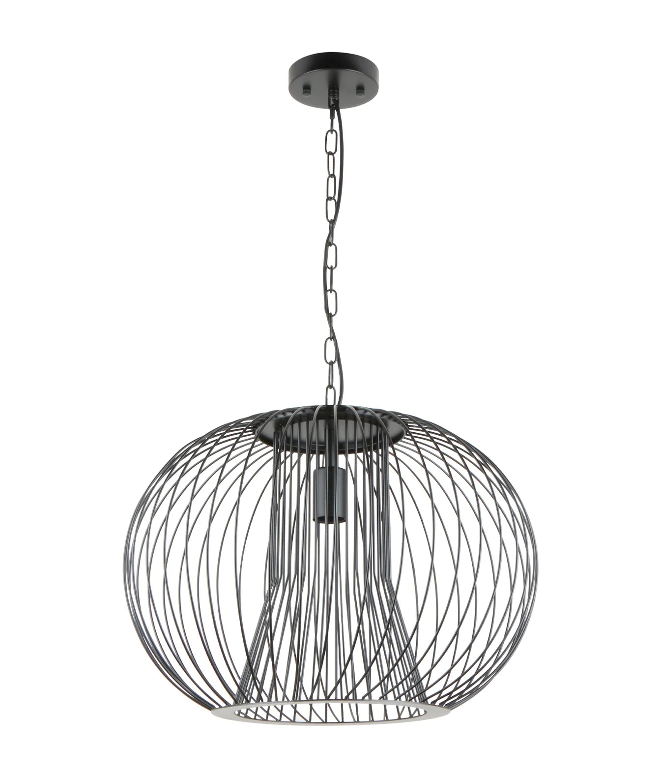 CLA PARRILLA: Round Cage Iron Interior Pendants Matt Black/ Antique Brass 240V- PARRILLA5, PARRILLA6