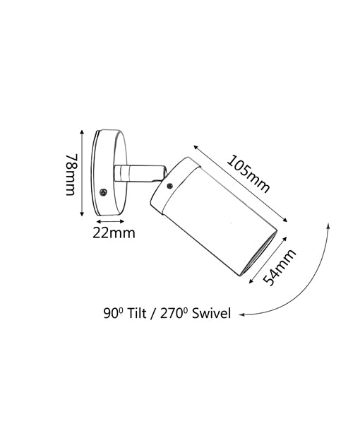 CLA GU10 Pillar Exterior Wall Lights Light Weight Copper 110-265V IP54 - PG1ACEC, PG1FCEC, PG2ACEC, PGUDCEC - CLA Lighting