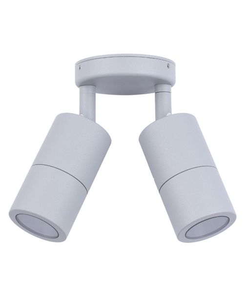 CLA GU10 Pillar Spot Exterior Wall Lights Matt Grey 110-265V IP65 - PG1FSIL, PG1ASIL