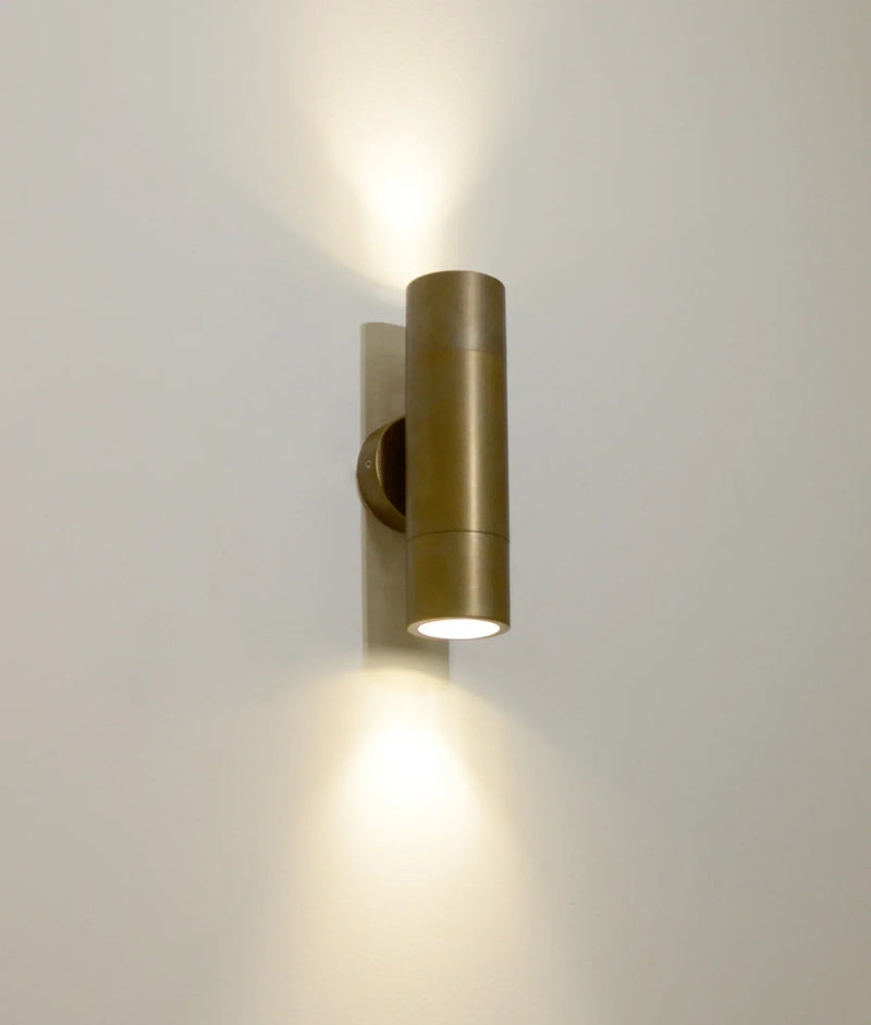 CLA GU10 Pillar Spot Exterior Wall Lights Aged Brass 110-265V IP65 - PGUDBR1, PG1FBR1, PG1ABR1