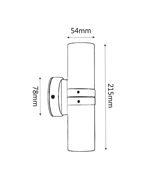 CLA GU10 Pillar Exterior Wall Lights Light Weight Copper 110-265V IP54 - PG1ACEC, PG1FCEC, PG2ACEC, PGUDCEC - CLA Lighting