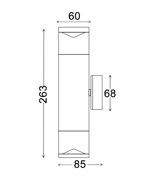 CLA PHARE(GU10): Bollard Lights & Pillar Exterior Wall Lights Aluminium Titanium 110-265V IP65 - PHARE02G, PHARE04G, PHARE04EXT - CLA Lighting