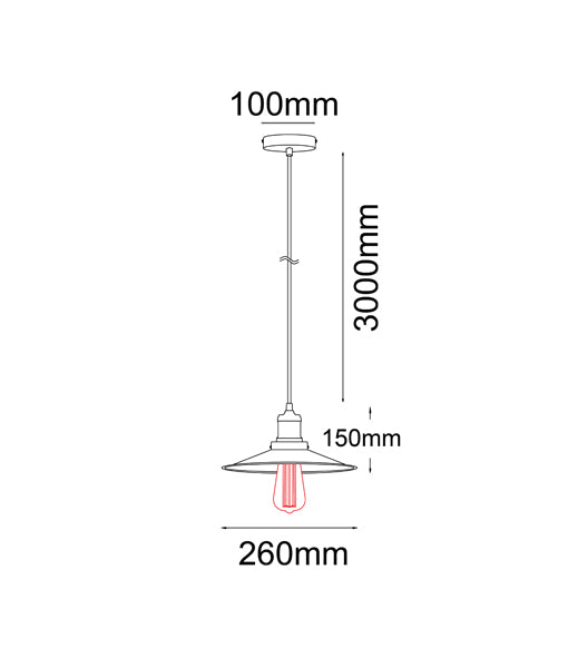 CLA PIATTO: Iron Coolie Interior Pendant Black 220-240V - PIATTO2 - CLA Lighting