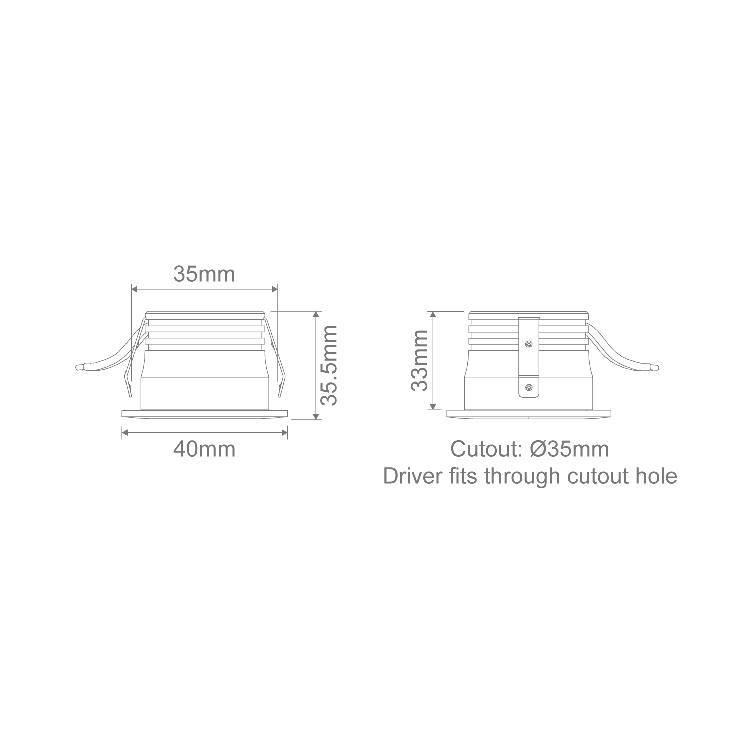 Domus Pico-3 Mini Round Dimmable Fixed LED Downlight Kit Tri - Black/ White 3W 240V IP40 - 2157, 21661, 216625