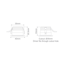 Domus Pico-3 Mini Round Dimmable Fixed LED Downlight Kit Tri - Black/ White 3W 240V IP40 - 2157, 21661, 216625
