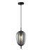 CLA PINO: Oval Interior Pendant Opal Matte / Smokey Black Mirror Finish Glass 220-240V - PINO2, PINO6