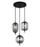 CLA PINO: Multiple Interior Pendants Opal Matte / Smokey Black Mirror Finish 220-240V - PINO4X3R, PINO8X3R