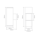 Domus PIPER-PRO-2-SQR Exterior Wall Lights Tri- Black/ White 20W 240V IP65- 49306, 49307