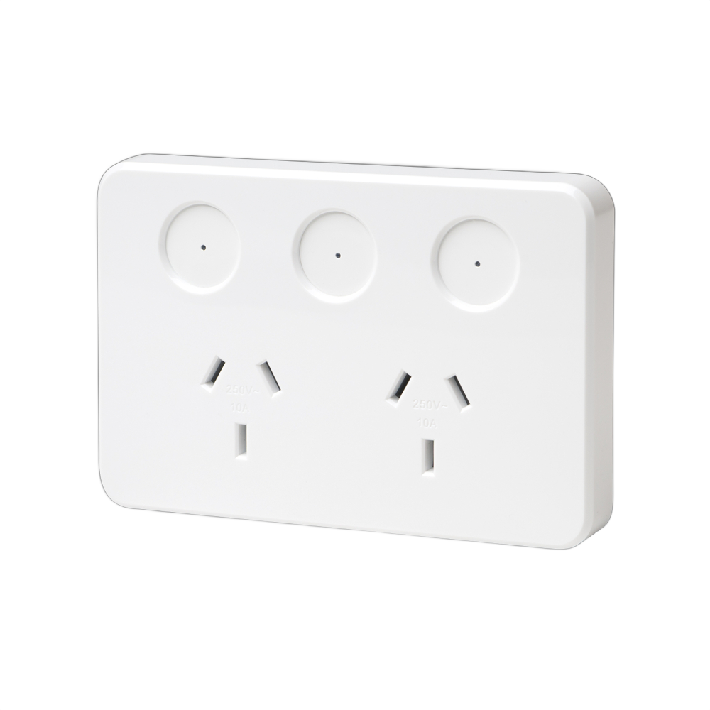 SAL PIXIE AMBIENCE GPO SMART SOCKET Clipsal White / Grey / Black 2400W 240V IP20 - SPO23- SAL Lighting
