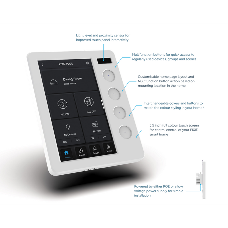 SAL PIXIE TOUCH PANEL STP54BTAS Smart Lighting Controls White IP20 - STP54BTAS - SAL Lighting