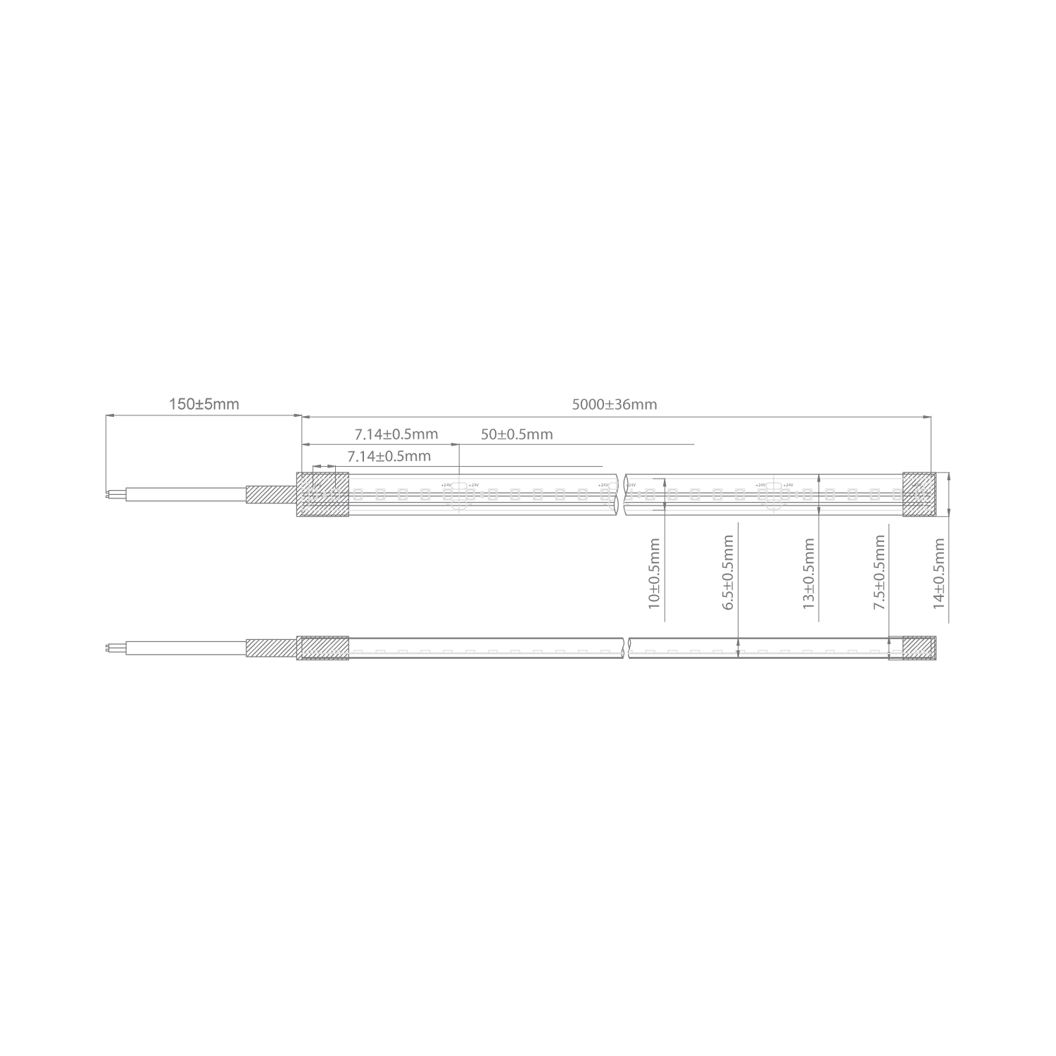 Domus PLEO-14.4-S 2M LED Strip 3000K 4000K 5000K RGB 14.4W 24V IP66- 21407-21410