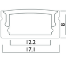 Azoogi Surfaced LED Channel and Accessories 1708 Anodised Aluminium - PR002