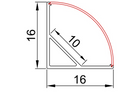 Azoogi Round Corner LED Channel and Accessories 1616 Anodised Aluminium - PR008