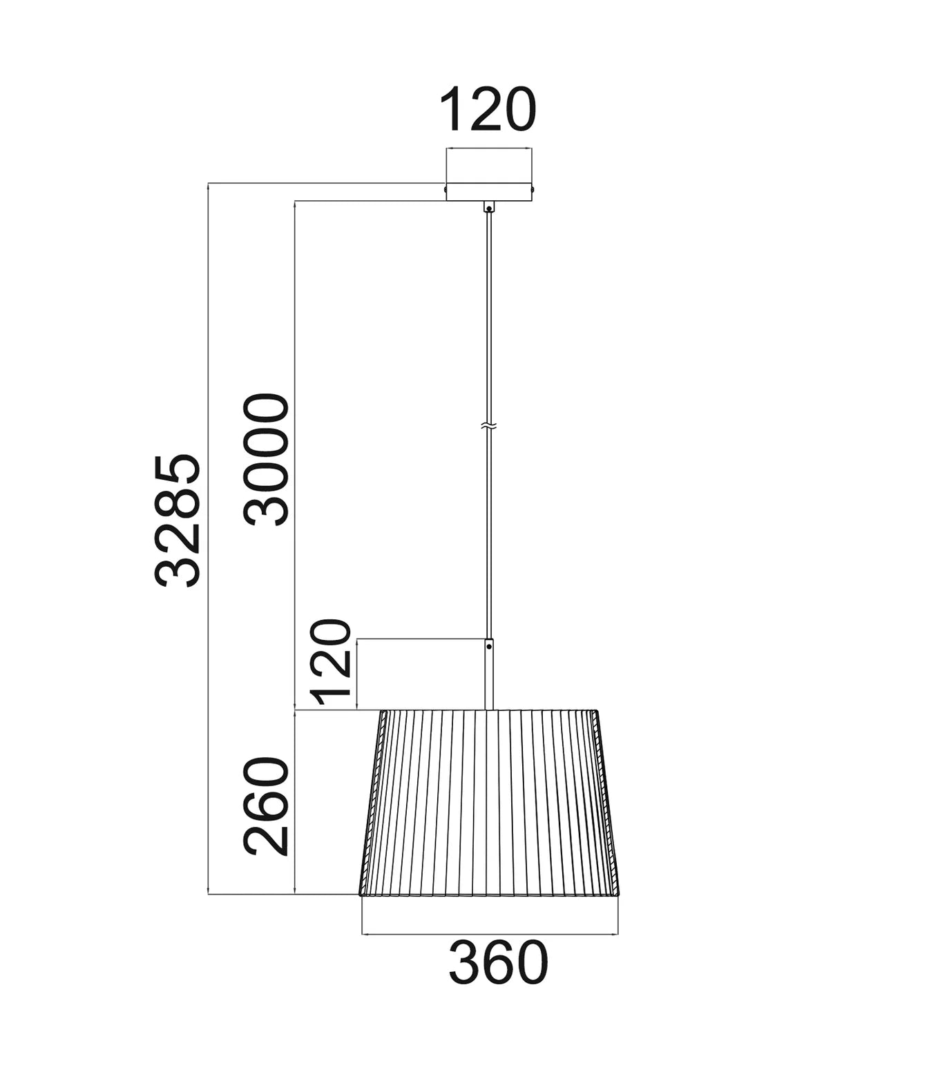 CLA PREGA: Slanted Pleated Fabric Shade Interior Pendants Black/ White 220-240V- PREGA1, PREGA2
