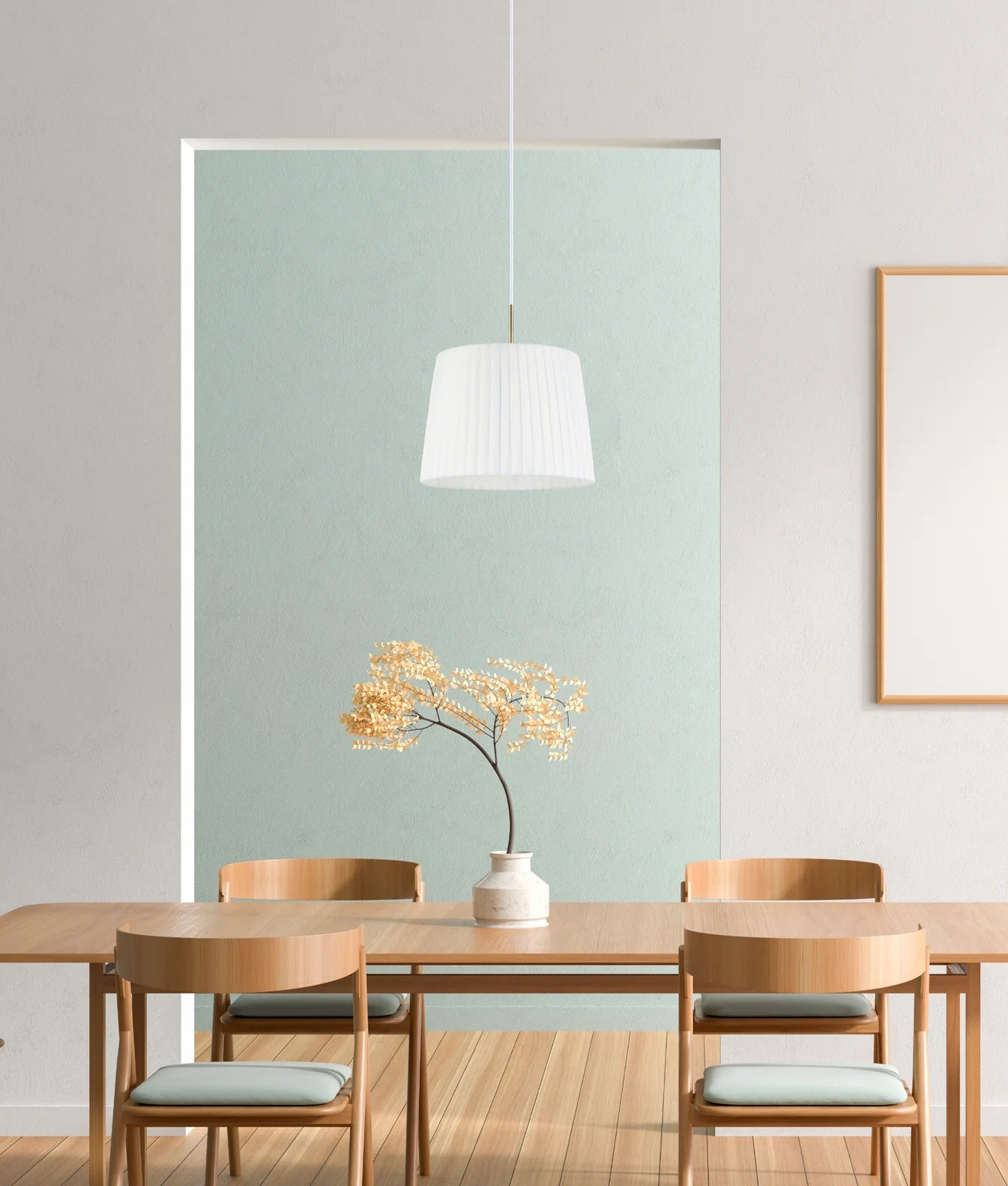 CLA PREGA: Slanted Pleated Fabric Shade Interior Pendants Black/ White 220-240V- PREGA1, PREGA2