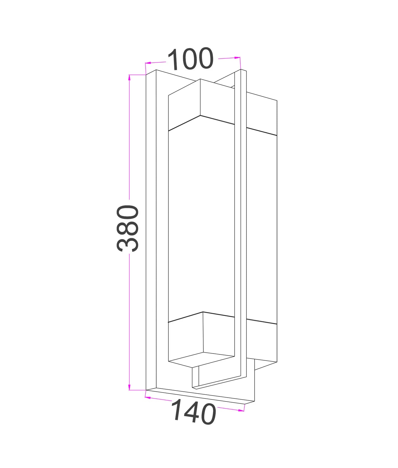 CLA PUENTE: Rectangular Marble Interior Wall Light Brass 240V- PUENTE1