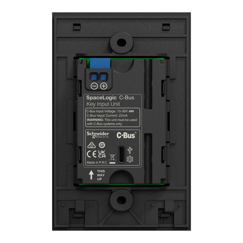 Clipsal SpaceLogic Wall Plate, C-Bus, Saturn Zen, A-Series, Key Input unit, 2 keys White/ Black - Replaces R5042NL-ZB, R5042NL-ZW