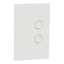 Clipsal SpaceLogic Wall Plate, C-Bus, Saturn Zen, A-Series, Key Input unit, 2 keys White/ Black - Replaces R5042NL-ZB, R5042NL-ZW