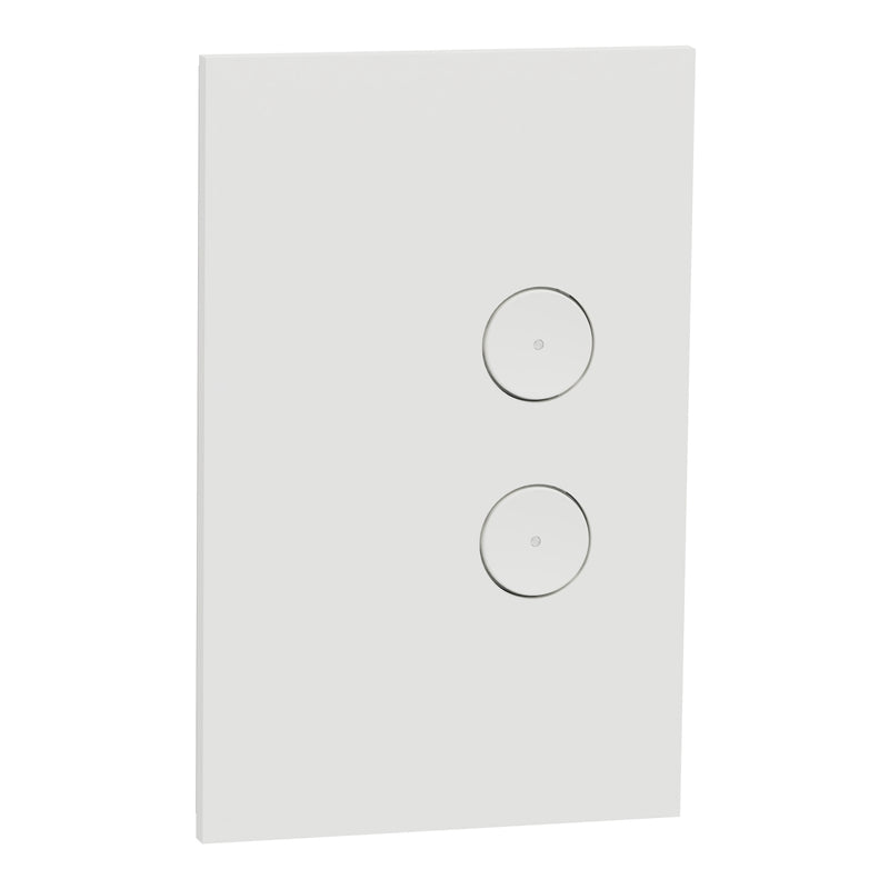 Clipsal SpaceLogic Wall Plate, C-Bus, Saturn Zen, A-Series, Key Input unit, 2 keys White/ Black - Replaces R5042NL-ZB, R5042NL-ZW