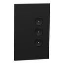 Clipsal SpaceLogic Wall Plate, C-Bus, Saturn Zen, A-Series, Key Input unit, 3 keys White/ Black - Replaces R5043NL-ZB,R5043NL-ZW