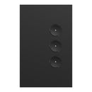 Clipsal SpaceLogic Wall Plate, C-Bus, Saturn Zen, A-Series, Key Input unit, 3 keys White/ Black - Replaces R5043NL-ZB,R5043NL-ZW