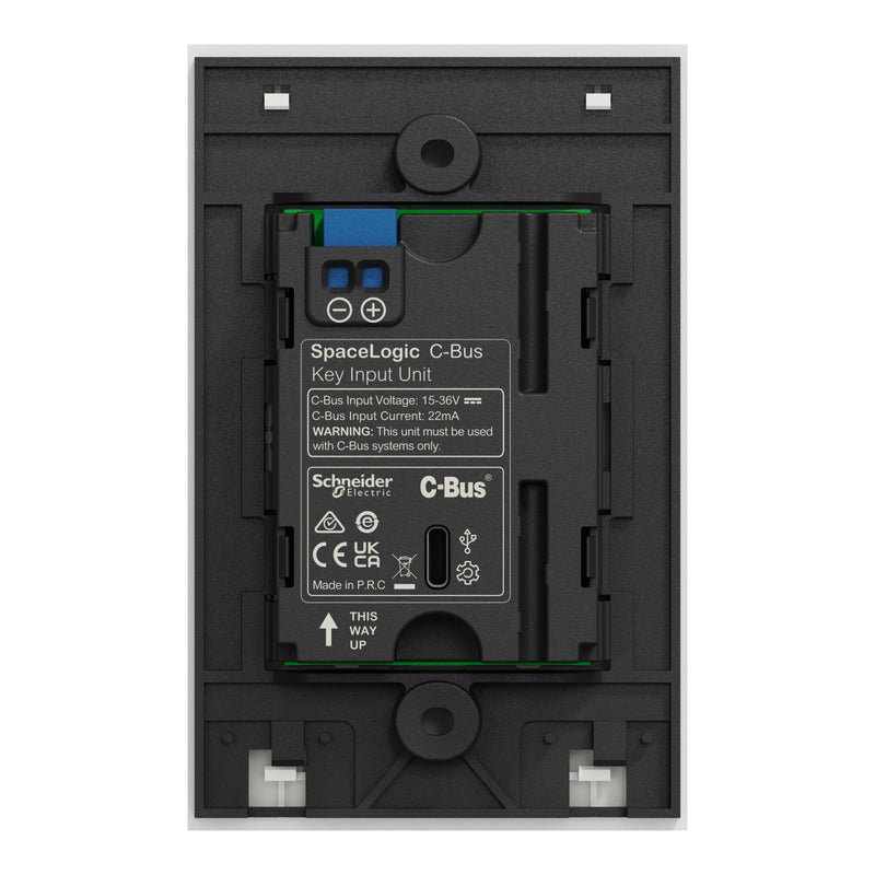 Clipsal SpaceLogic Wall Plate, C-Bus, Saturn Zen, A-Series, Key Input unit, 3 keys White/ Black - Replaces R5043NL-ZB,R5043NL-ZW