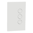 Clipsal SpaceLogic Wall Plate, C-Bus, Saturn Zen, A-Series, Key Input unit, 3 keys White/ Black - Replaces R5043NL-ZB,R5043NL-ZW