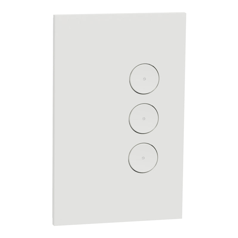 Clipsal SpaceLogic Wall Plate, C-Bus, Saturn Zen, A-Series, Key Input unit, 3 keys White/ Black - Replaces R5043NL-ZB,R5043NL-ZW