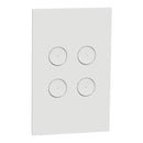 Clipsal SpaceLogic Wall Plate, C-Bus, Saturn Zen, A-Series, Key Input unit, 4 keys Black / White - Replaces R5044NL-ZB, R5044NL-ZW