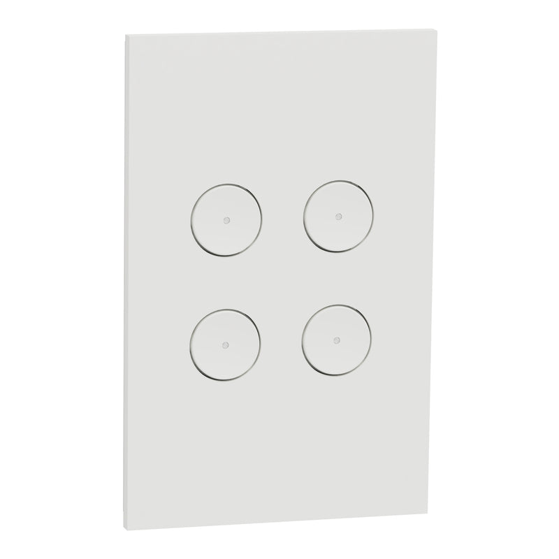 Clipsal SpaceLogic Wall Plate, C-Bus, Saturn Zen, A-Series, Key Input unit, 4 keys Black / White - Replaces R5044NL-ZB, R5044NL-ZW