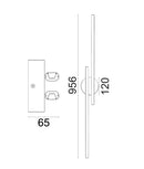 CLA RACHA: Linear Interior Wall Lights Tri- Black/ White/ Brass 22W 250V IP20- RACHA1, RACHA2, RACHA3