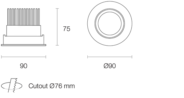 Trend Resiled RDA8 LED Downlights 3000K 4000K White / Black/ Silver 8W 180-265V IP20 - RDA83-WB, RDA84-WB Sold in Pack of 10 - Trend Lighting